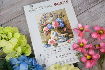 Kit punto croce Luca-S GOLD - Nostalgia floreale, B725