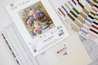 Kit punto croce Luca-S GOLD - Nostalgia floreale, B725