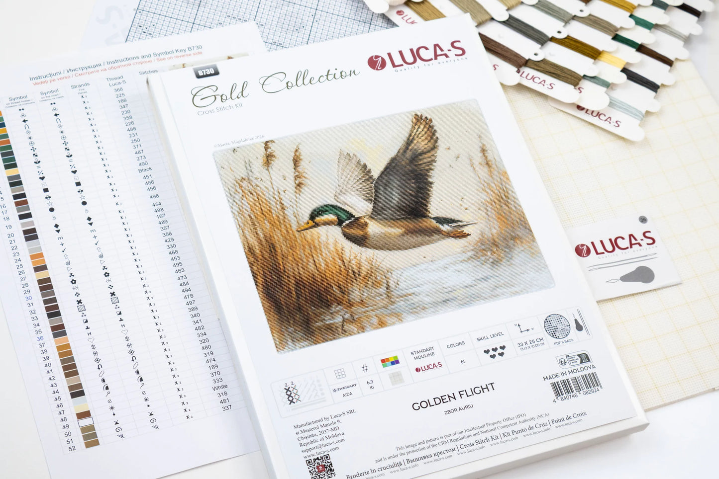 Cross Stitch Kit Luca-S GOLD - Golden Flight, B730