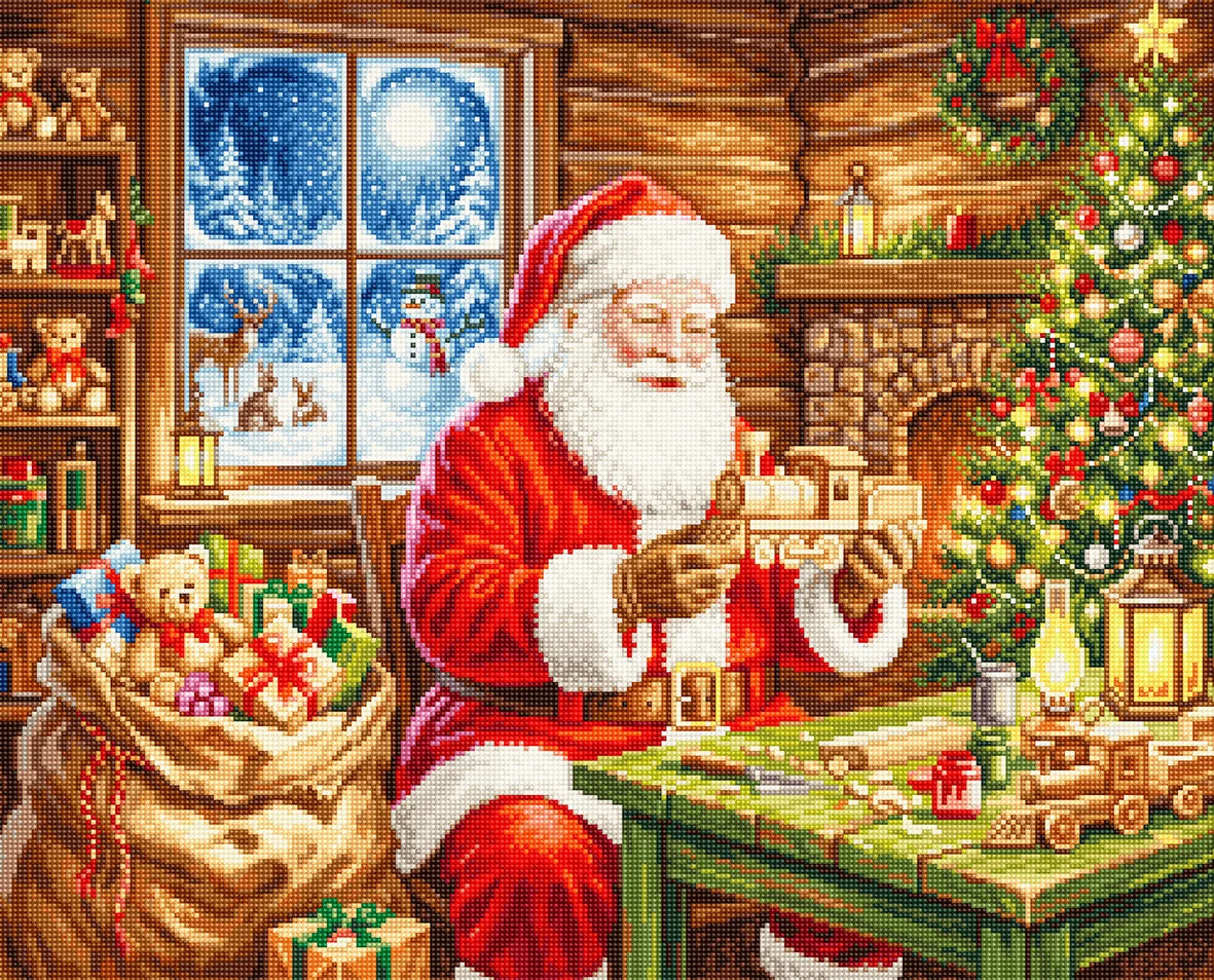 Kit punto croce Luca-S GOLD B737 Crafting Joy con Babbo Natale e albero di Natale