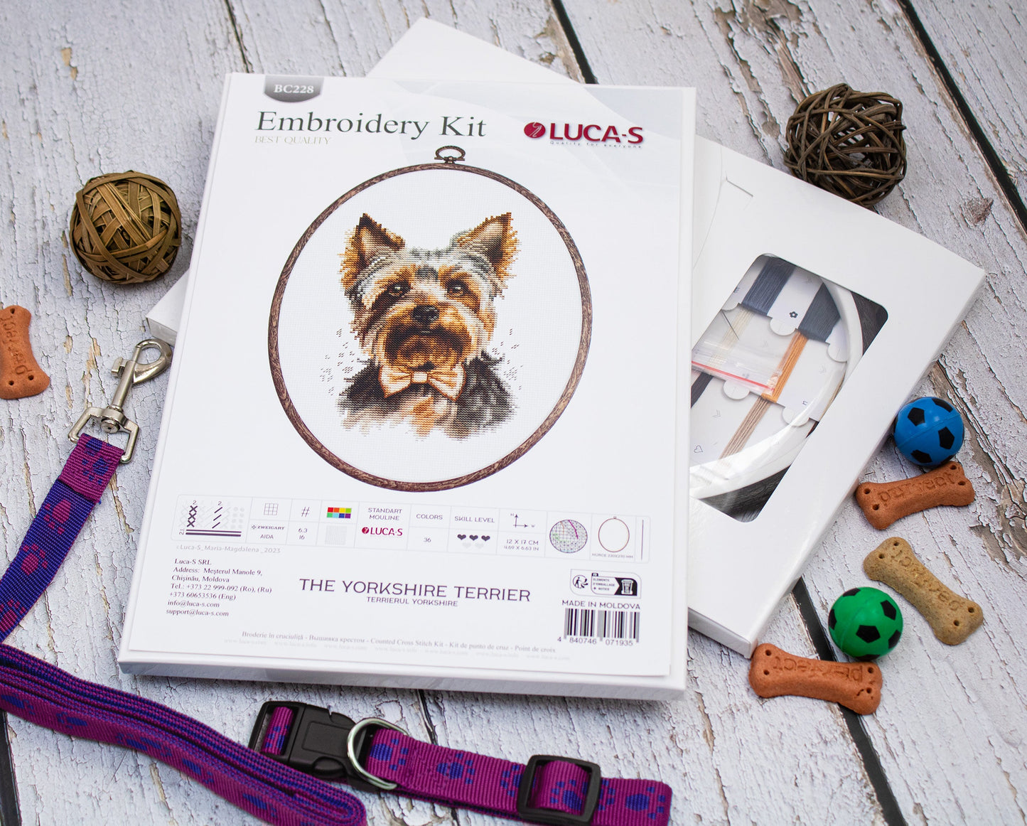 Kit punto croce con telaio incluso Luca-S - Lo Yorkshire Terrier, BC228