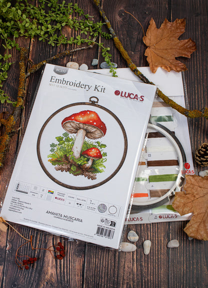 Kit punto croce con telaio incluso Luca-S - Amanita Muscaria, BC232