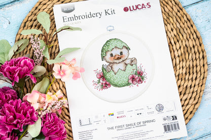 Kit Punto Croce con Telaio Incluso Luca-S - Il Primo Sorriso di Primavera, BC238