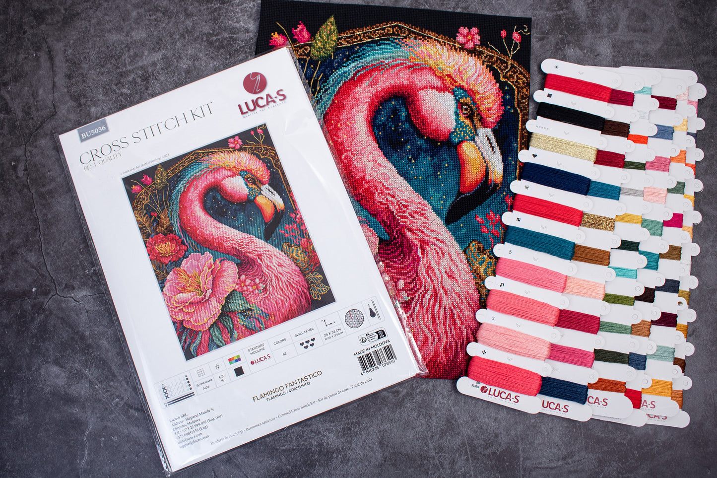 Cross Stitch Kit Luca-S- Flamingo Fantastico, BU5036