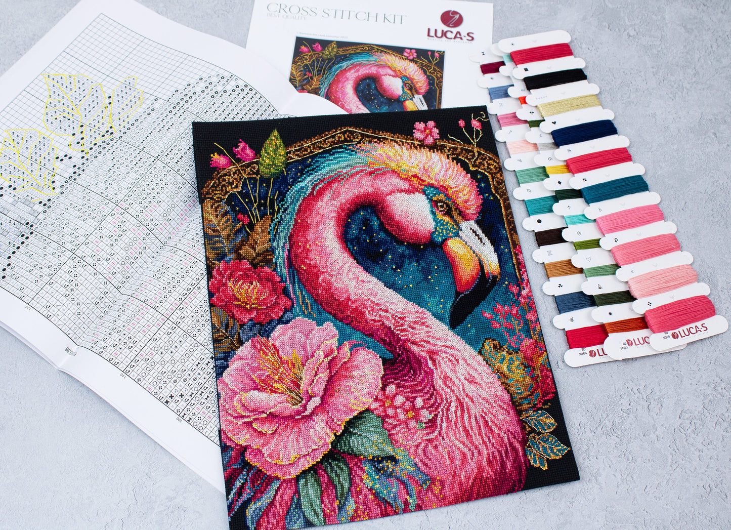 Cross Stitch Kit Luca-S- Flamingo Fantastico, BU5036