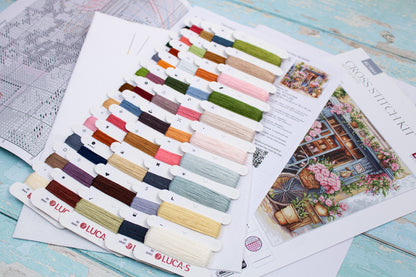 Kit punto croce Luca-S - Negozio di fiori, BU5044