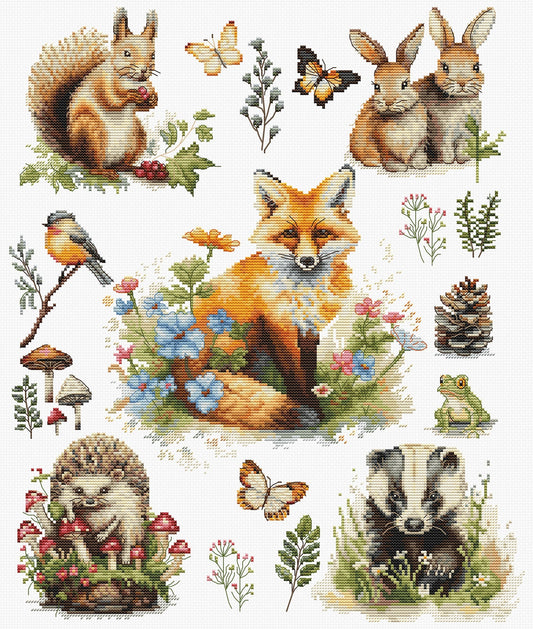 Cross Stitch Kit Luca-S - Forest Animals, BU5057