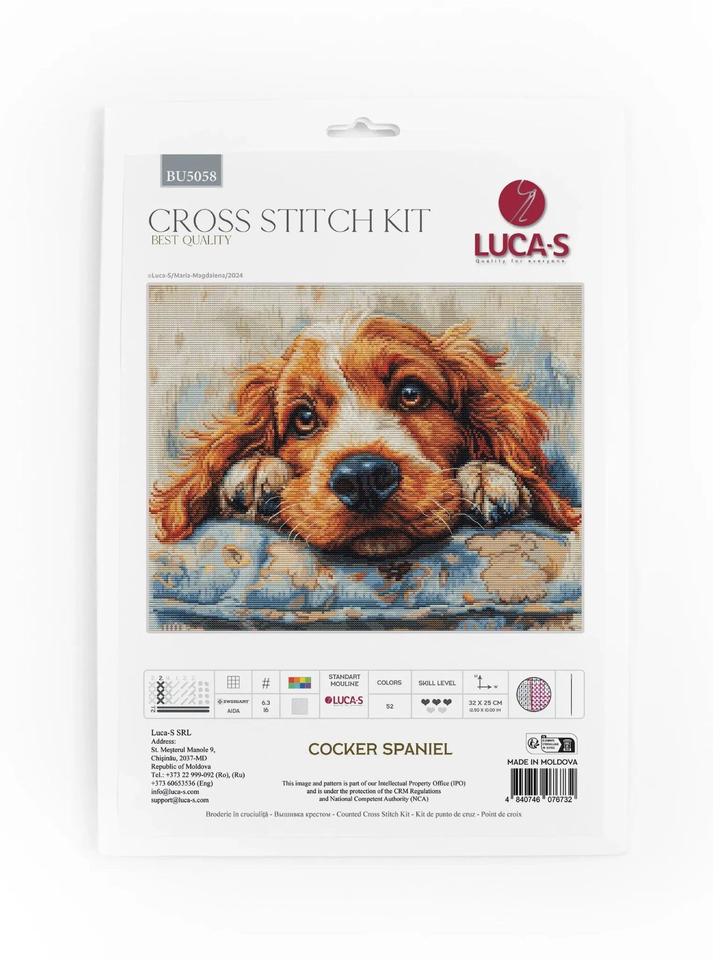 Kit punto croce Luca-S - Cocker Spaniel, BU5058