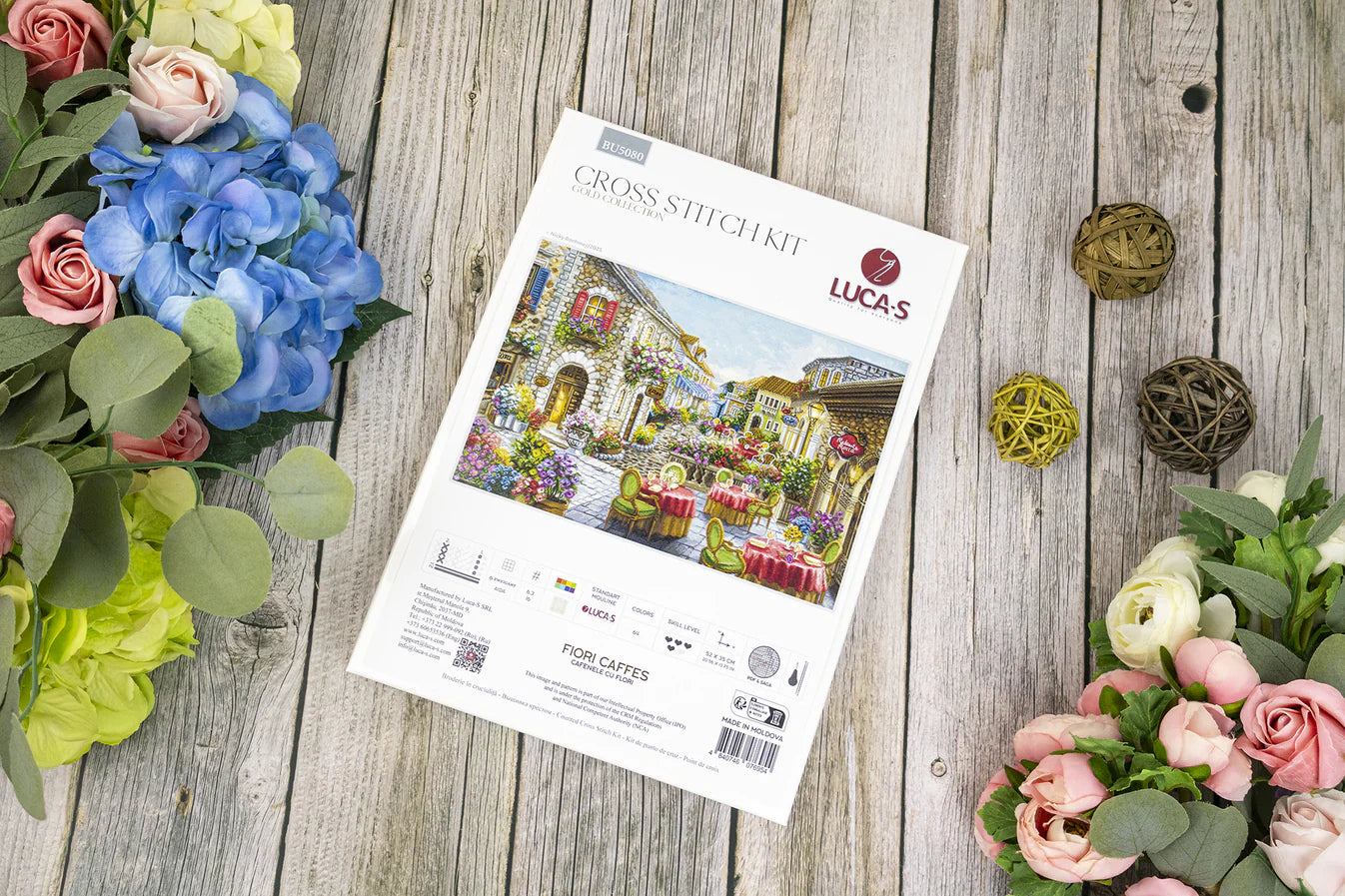 Cross Stitch Kit Luca-S - Fiori Caffes, BU5080