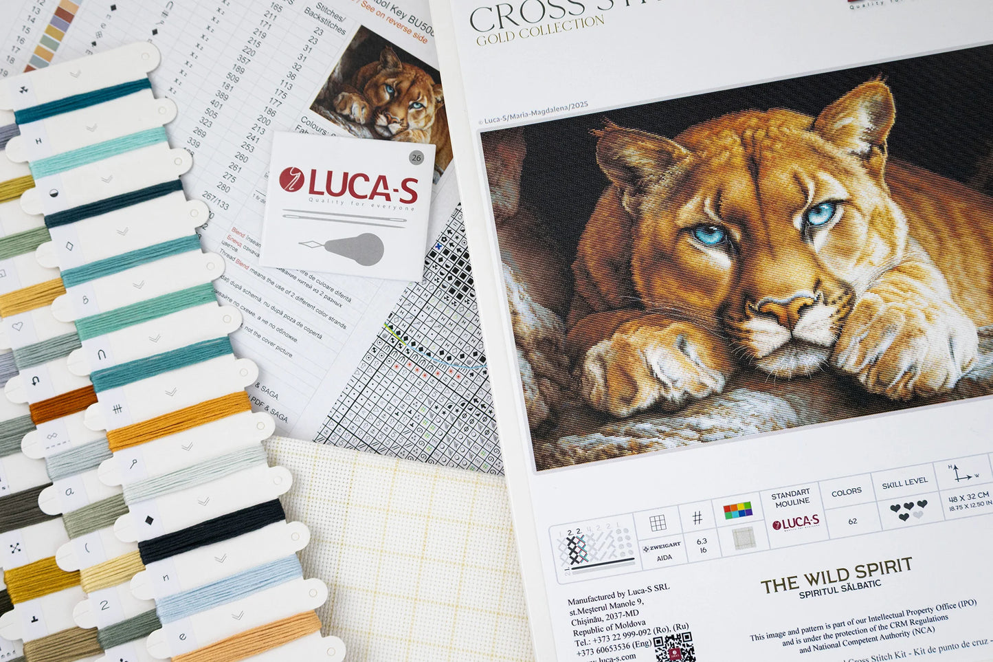 Cross Stitch Kit Luca-S GOLD - The Wild Spirit, BU5081