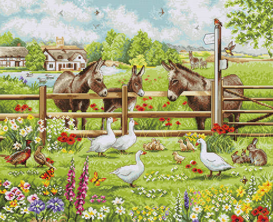 Cross Stitch Kit Luca-S - Donkeys' Yard, BU5087