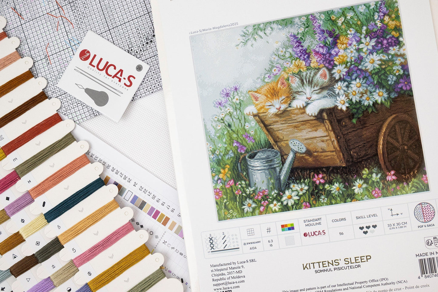 Kit punto croce Luca-S - Il sonno dei gattini, BU5093