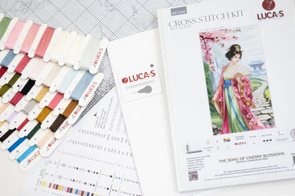 Kit Punto Croce Luca-S - Il Canto dei Fiori di Ciliegio, BU5105
