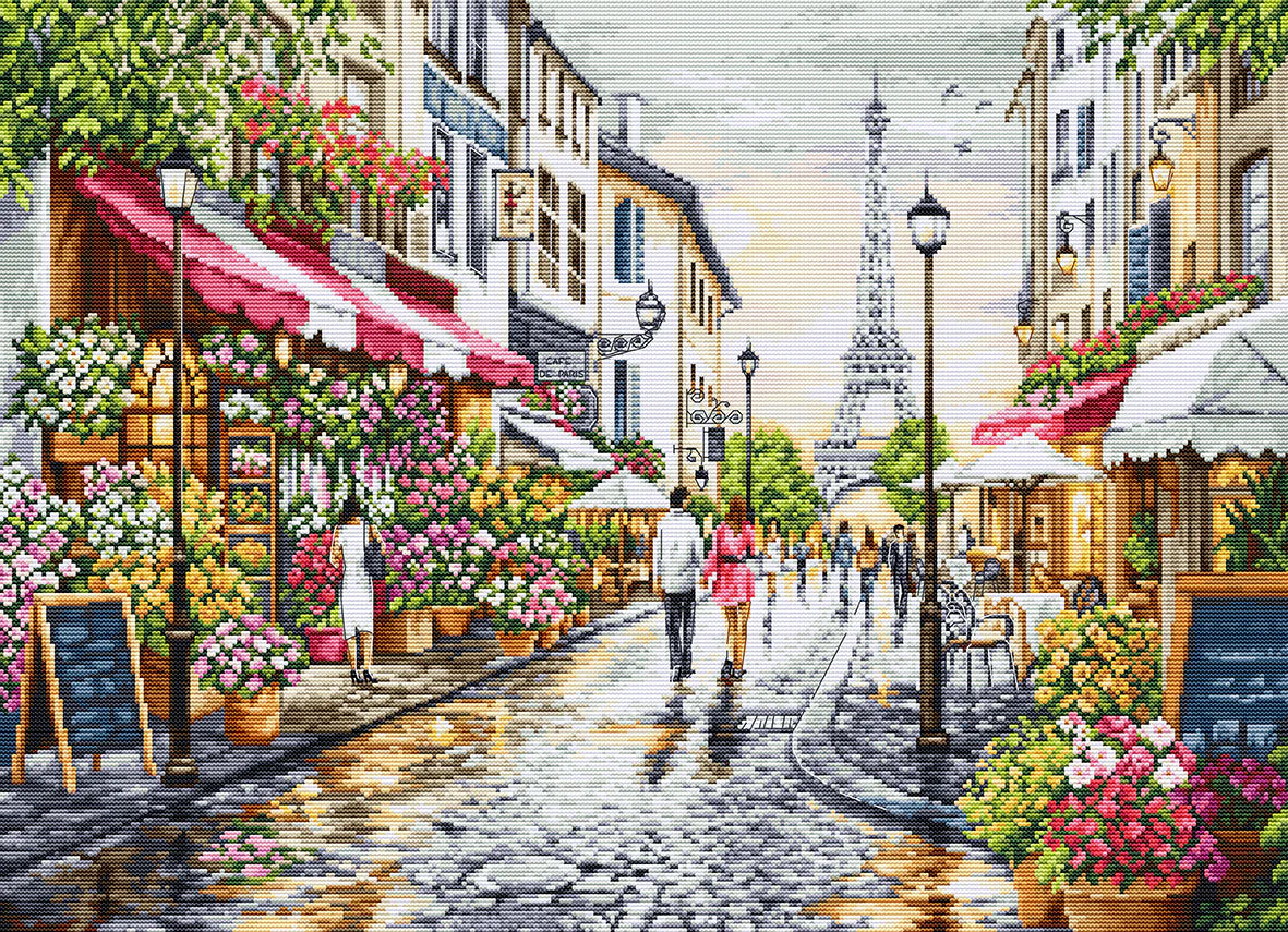 Paris Flower Shop BU5107 | Scena Romantica di Parigi