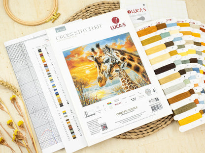 BU5109 Kit punto croce Luca-S –  Coccole alla giraffa