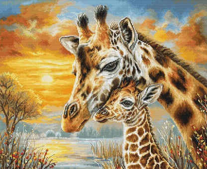 BU5109 Kit punto croce Luca-S –  Coccole alla giraffa