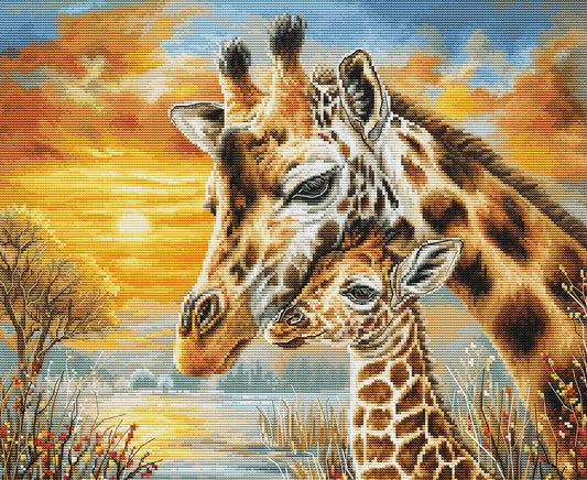 BU5109 Kit punto croce Luca-S –  Coccole alla giraffa