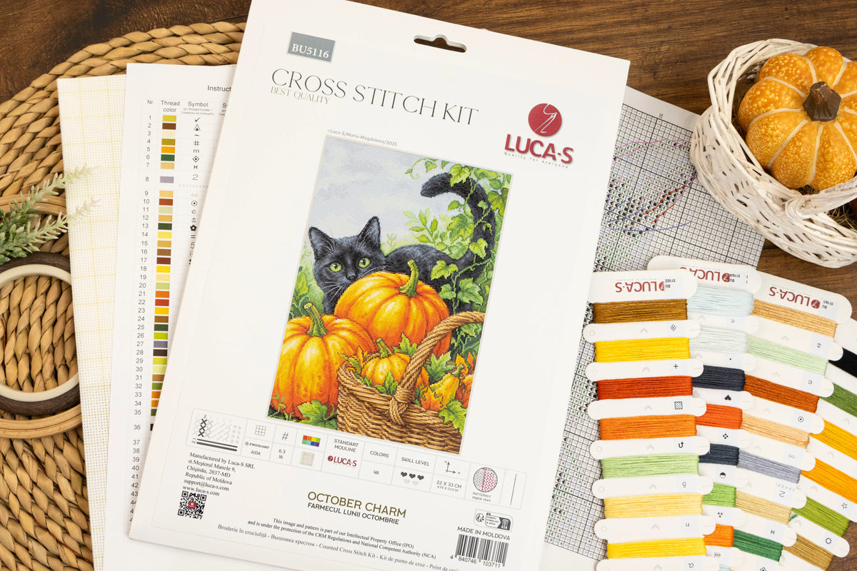 Filati e schema del kit punto croce Luca-S BU5116 Fascino d’Ottobre
