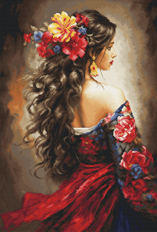 Cross Stitch Kit Luca-S GOLD - The Spanish Girl, B702