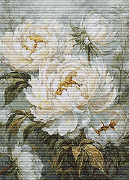 Kit Petit Point Luca-S GOLD - La luce delle peonie primaverili, G715
