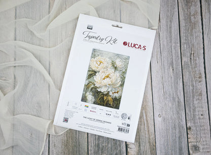 Kit Petit Point Luca-S GOLD - La luce delle peonie primaverili, G715