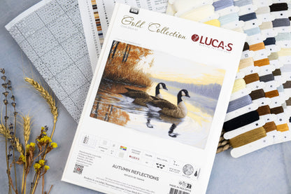 Kit de point de croix Luca-S GOLD - Reflets d'automne, B728