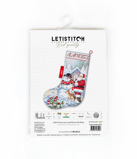 L8016 Snowman and Santa Stocking