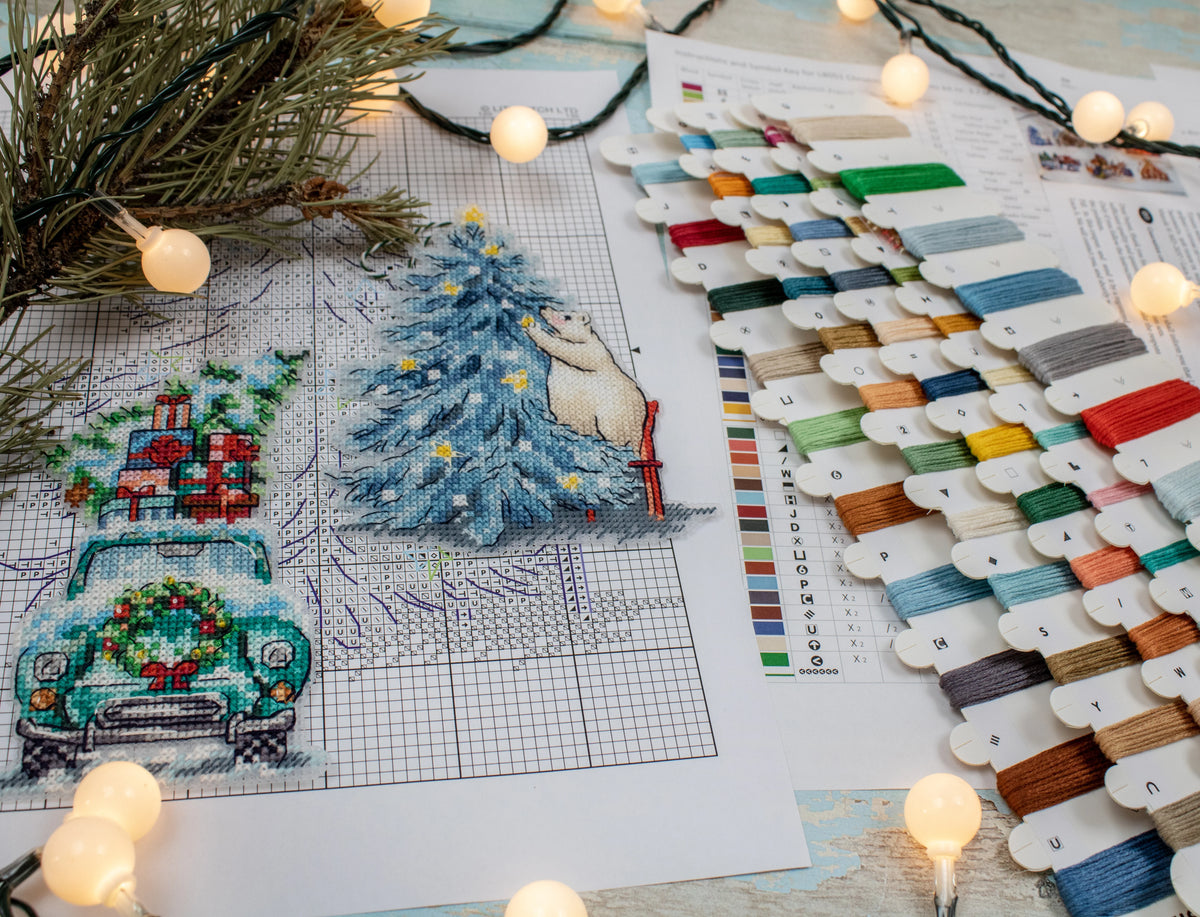 L8051 Letistitch – orso polare natalizio con schema e filati