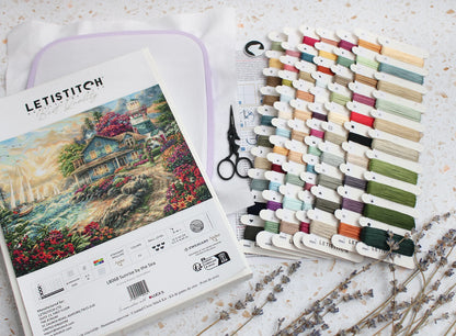 L8068 Kit punto croce Letistitch – Alba in riva al mare