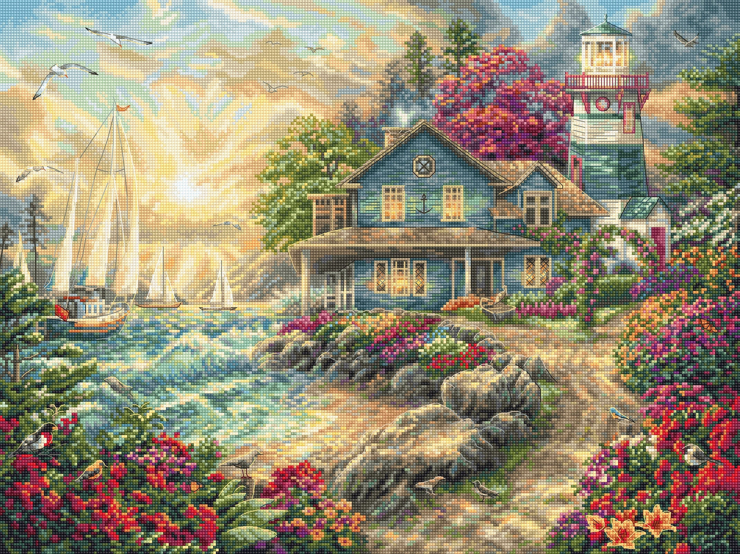 L8068 Kit punto croce Letistitch –  Alba in riva al mare