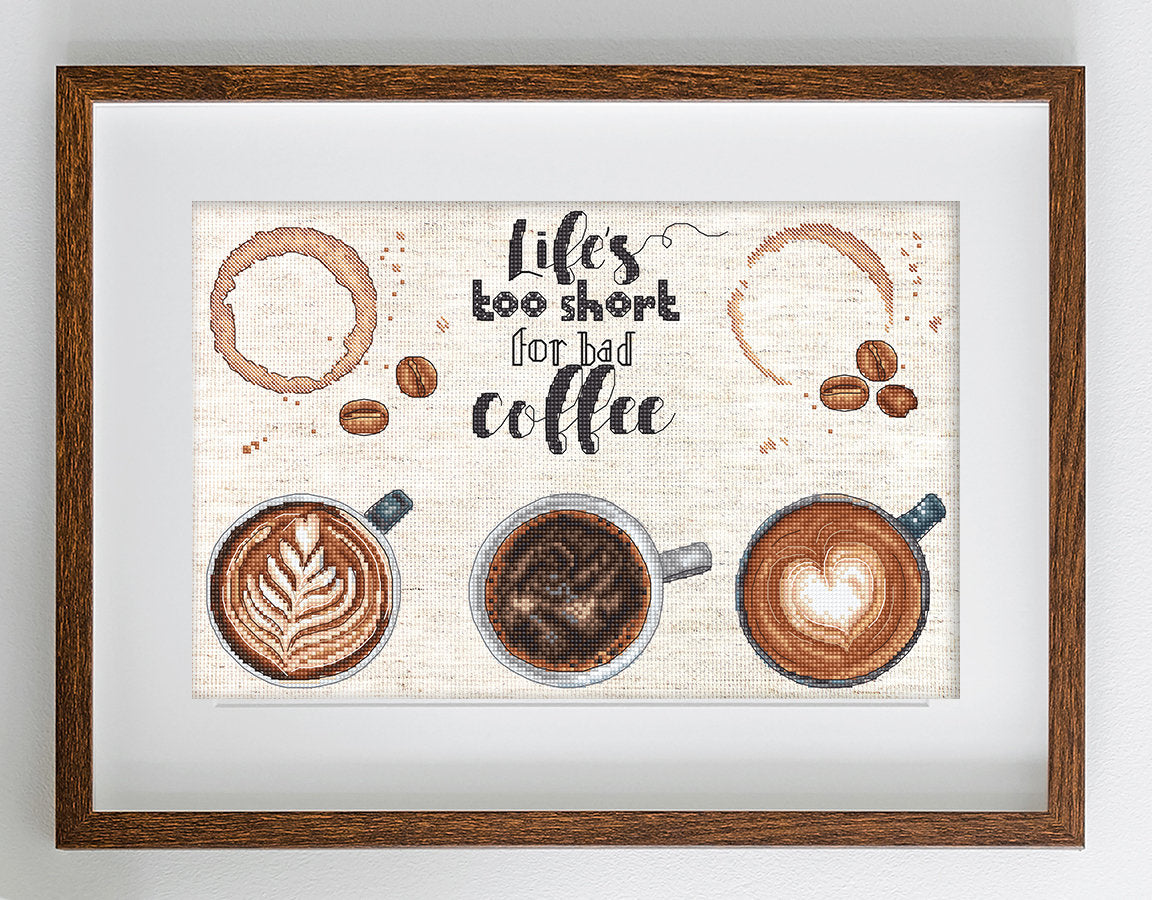 Cross Stitch Kit LETISTITCH - Life’s too short for a bad coffee, L8097