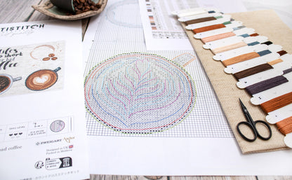 Kit de point de croix LETISTITCH - La vie est trop courte pour un mauvais café, L8097
