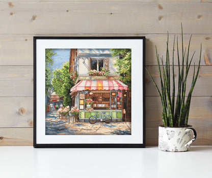 Kit au point de croix LetiStitch - Corner Shop / Boutique de quartier, L8101