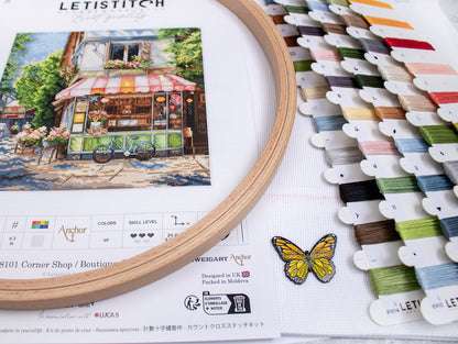 Kit au point de croix LetiStitch - Corner Shop / Boutique de quartier, L8101