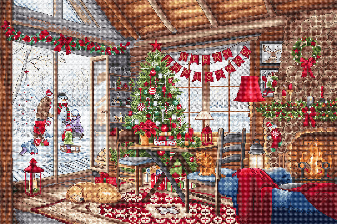 Cross Stitch Kit LetiStitch - Christmas Cabin, L8105