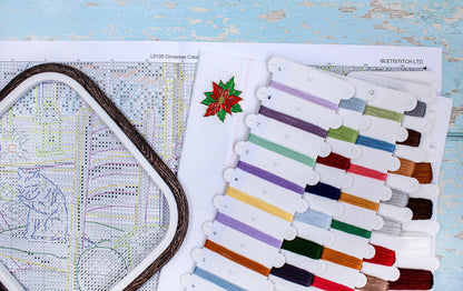 Kit de point de croix LetiStitch – Cabane de Noël, L8105