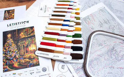 Kit de point de croix LetiStitch – Réveillon de Noël, L8106