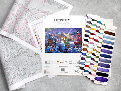 Kit de point de croix LetiStitch – Rois mages, L8108