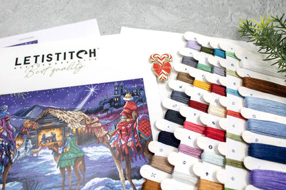 Kit de point de croix LetiStitch – Rois mages, L8108