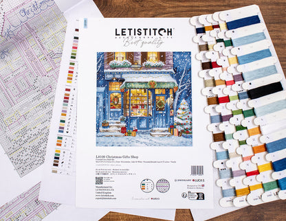 Kit de point de croix LetiStitch - Boutique de cadeaux de Noël, L8109
