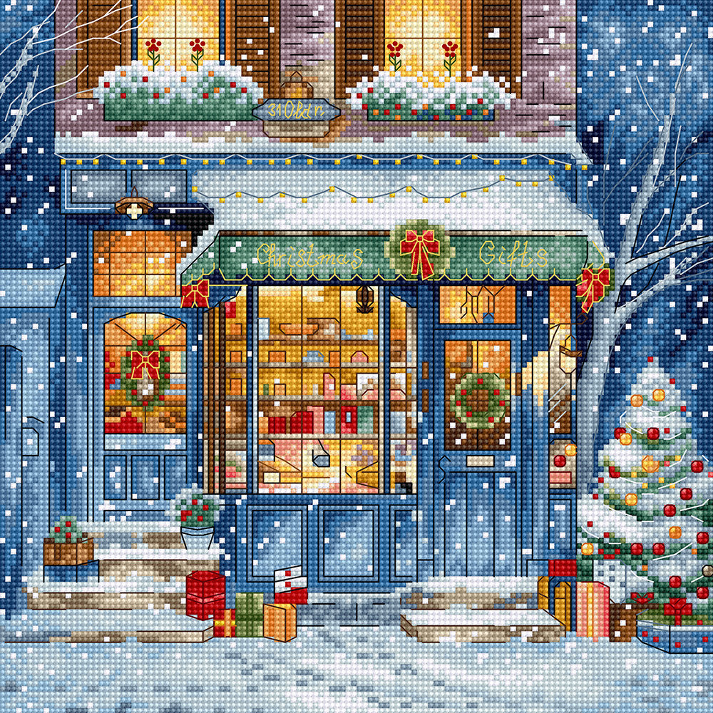 Cross Stitch Kit LetiStitch - Christmas Gifts Shop, L8109