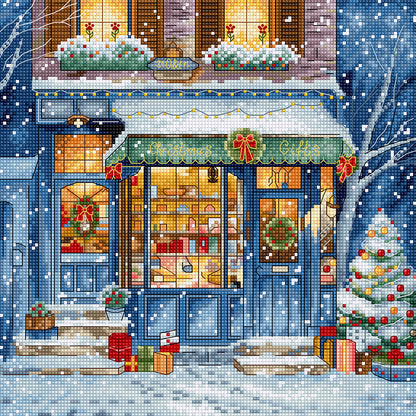 Kit de point de croix LetiStitch - Boutique de cadeaux de Noël, L8109