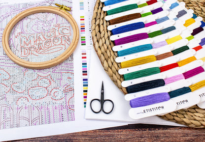 Kit de broderie au point de croix LetiStitch – La boutique du dragon magique, L9914