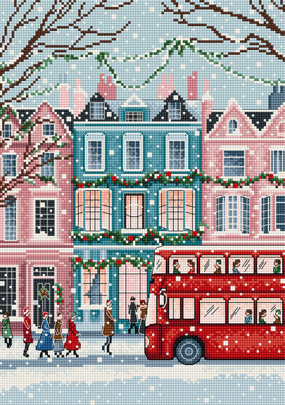 Kit de point de croix LetiStitch – Chutes de neige à Londres, L9919