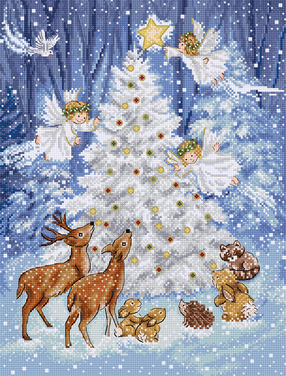 Kit de point de croix LetiStitch – Ange en bois, L9921