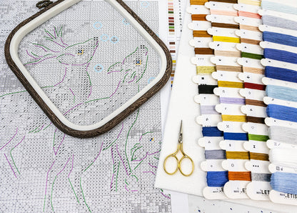 Kit de point de croix LetiStitch – Ange en bois, L9921