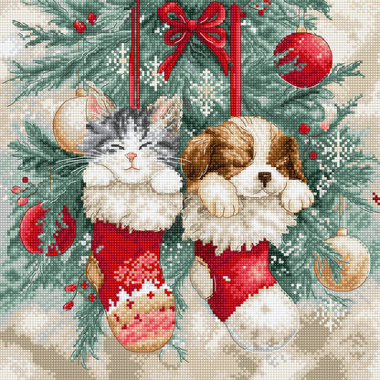 L9966 Siestes de Noël - Kit de point de croix Letistitch