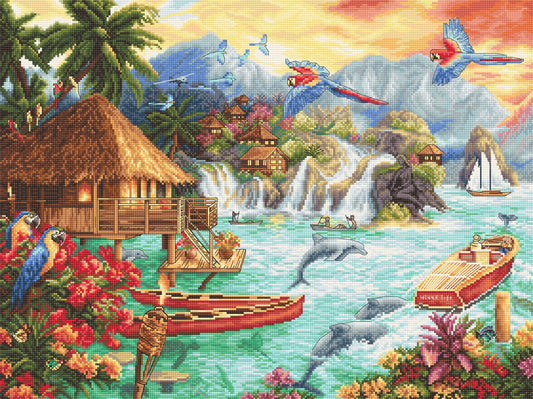 Leti925 Kit punto croce Letistitch – Vita sull'isola