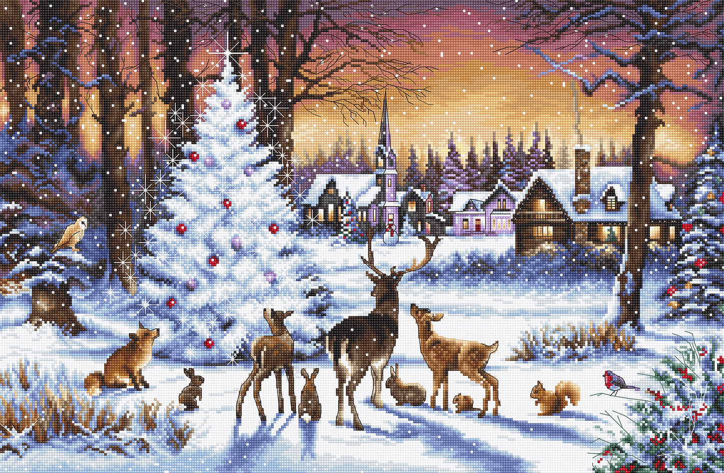 Cross Stitch Kit LetiStitch - Christmas Wood, LETI 947