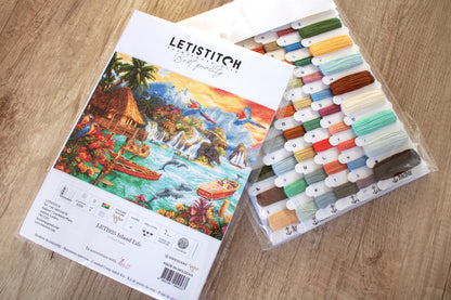 Leti925 Kit punto croce Letistitch – Vita sull'isola
